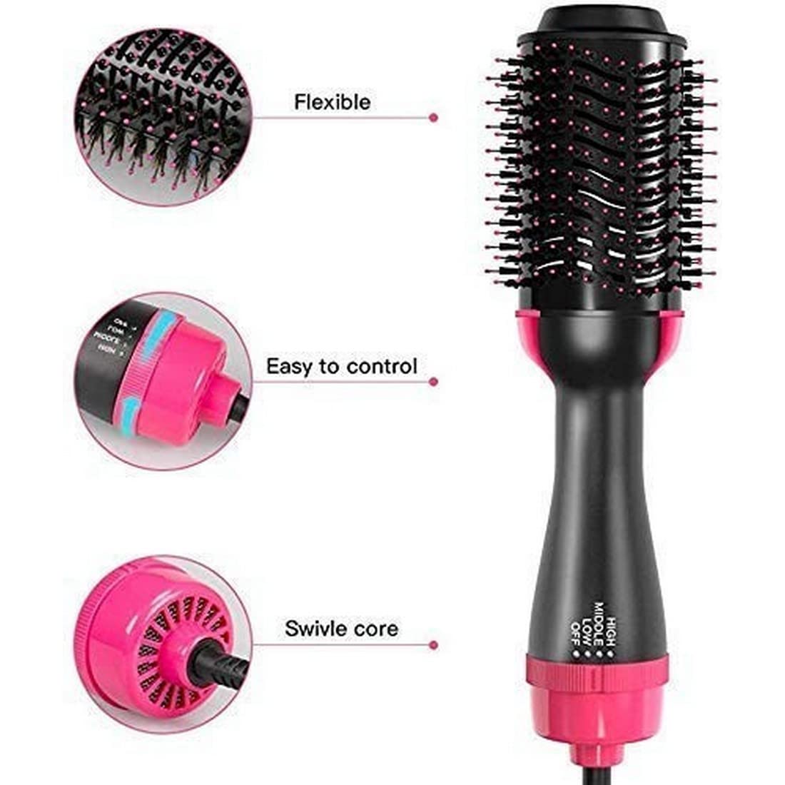 UGU ZONE One Step Hair Dryer and Volumizer,Hot Air Brush, Blow Dryer Brush, Ceramic Electric Blow Dryer Styler Straightener, 3 In1 Styling Oval Comb, Negative Ion Hair Straightener Brush 2