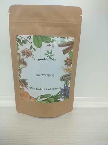 Hierbas de sabor natural ayurvédicas de hierbas puras para el cuidado de la salud y artículos de fitness (musli afrado, entero, 17.64 oz (17.5