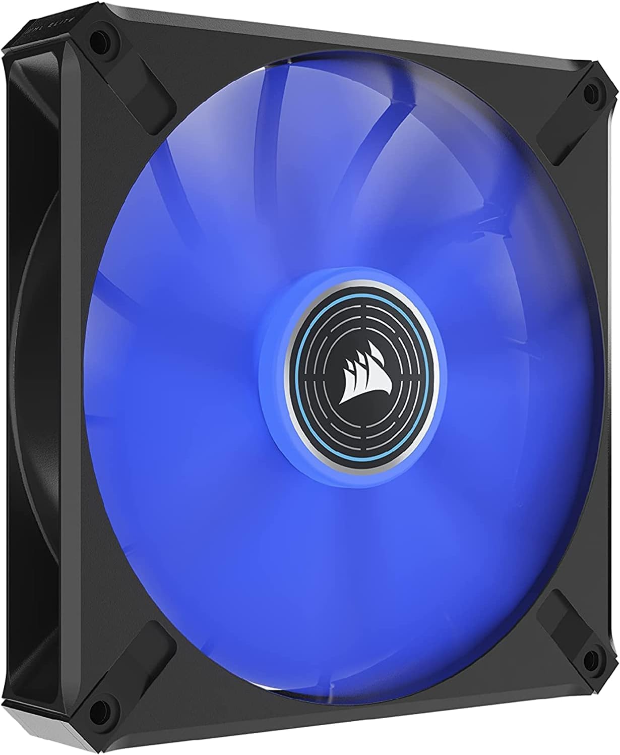 Corsair ML140 LED ELITE, 140mm PWM-Lüfter mit LEDs (CORSAIR AirGuide-Technologie, Magnetschwebelager, Bis zu 1.600 U/min, acht helle LEDs, Geräuscharm, Hoher Luftstrom) Einzelpackung - Blau