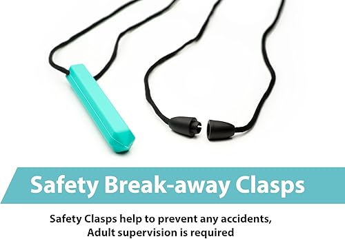 Miniatura 4 de Juego de 3 collares sensoriales de lápiz, lo mejor para niños o adultos a los que les gusta morder o tener autismo, juguetes masticables de silicona