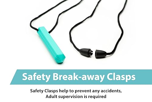 Miniatura 4 de Tilcare Chew Chew Juego de 3 collares sensoriales de lápiz ideal para niños o adultos a los que les gusta morder o tener autismo juguetes Azul /