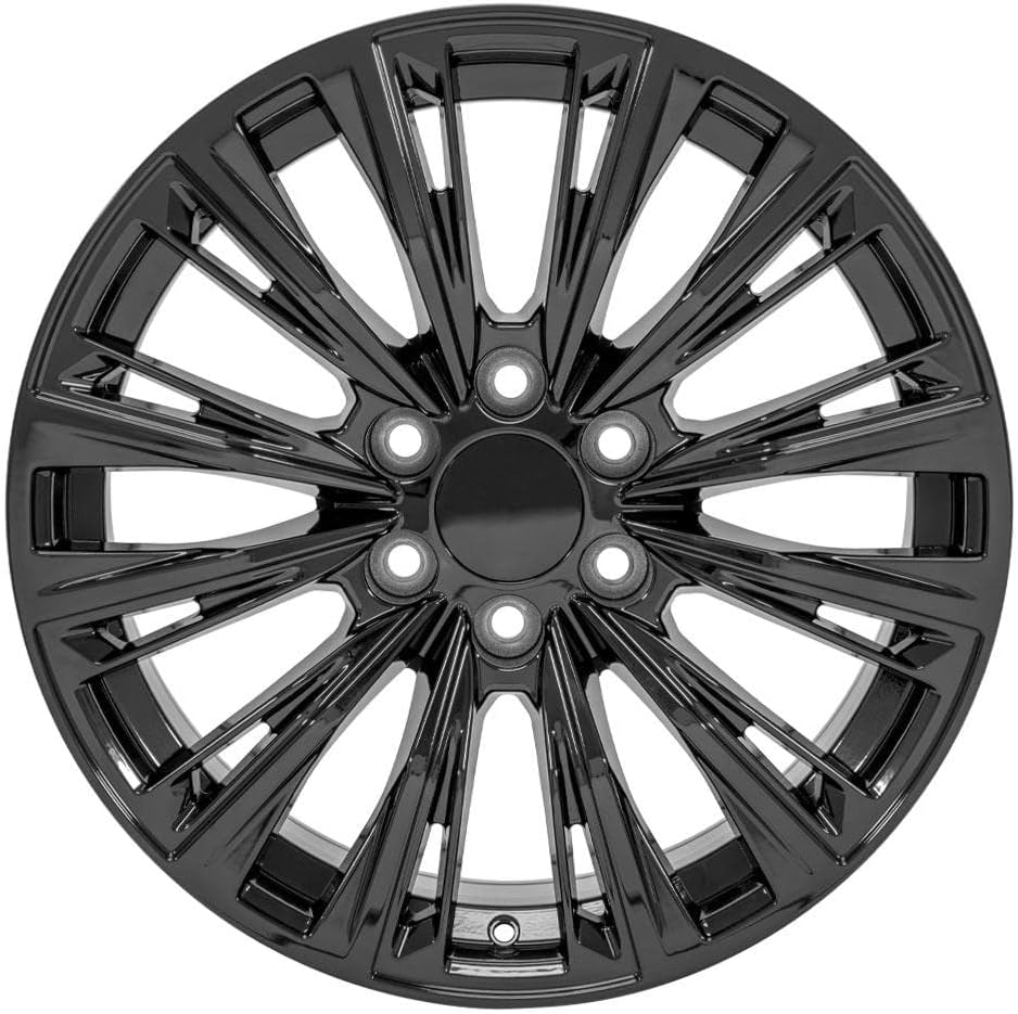 OE Wheels CA93 20 Inch Rims and Tires Fit Escalade-V Series Style 6x139.7 20x9 Gloss Black - Hollander 4869 - TS-37 AT 275/55-20 (Set of 4)