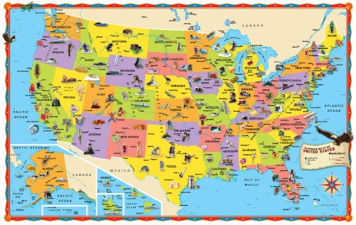 Rand McNally Kids Illustrated Wall Map of the US