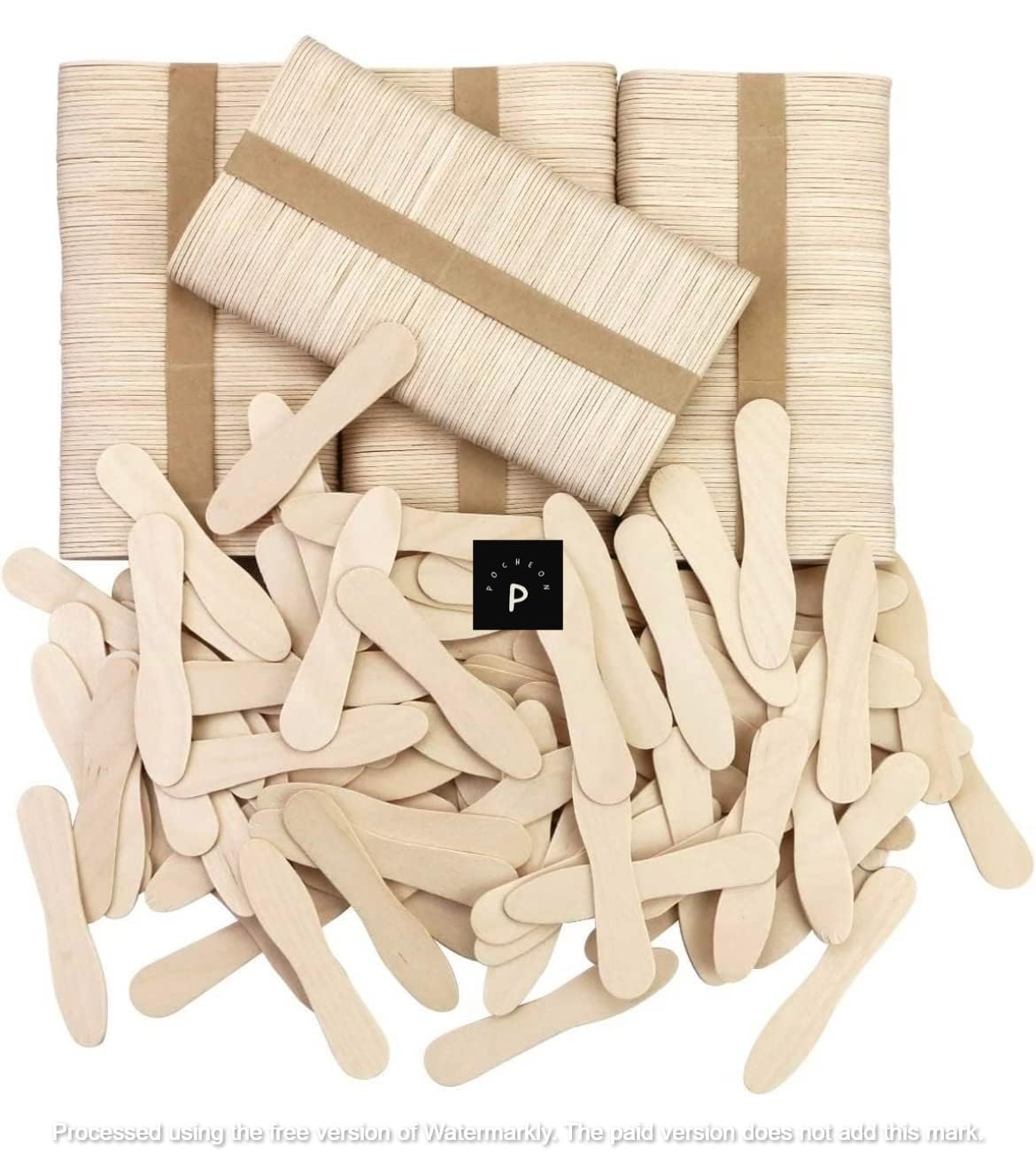 Pocheon® - 200 pcs Disposable Wooden Biodegradable and Eco-Friendly Spoon Wooden Ice-Cream and Dessert Spoon | Used for Tasting, Sampling, and Crafts Size: 75 mm (200) 3