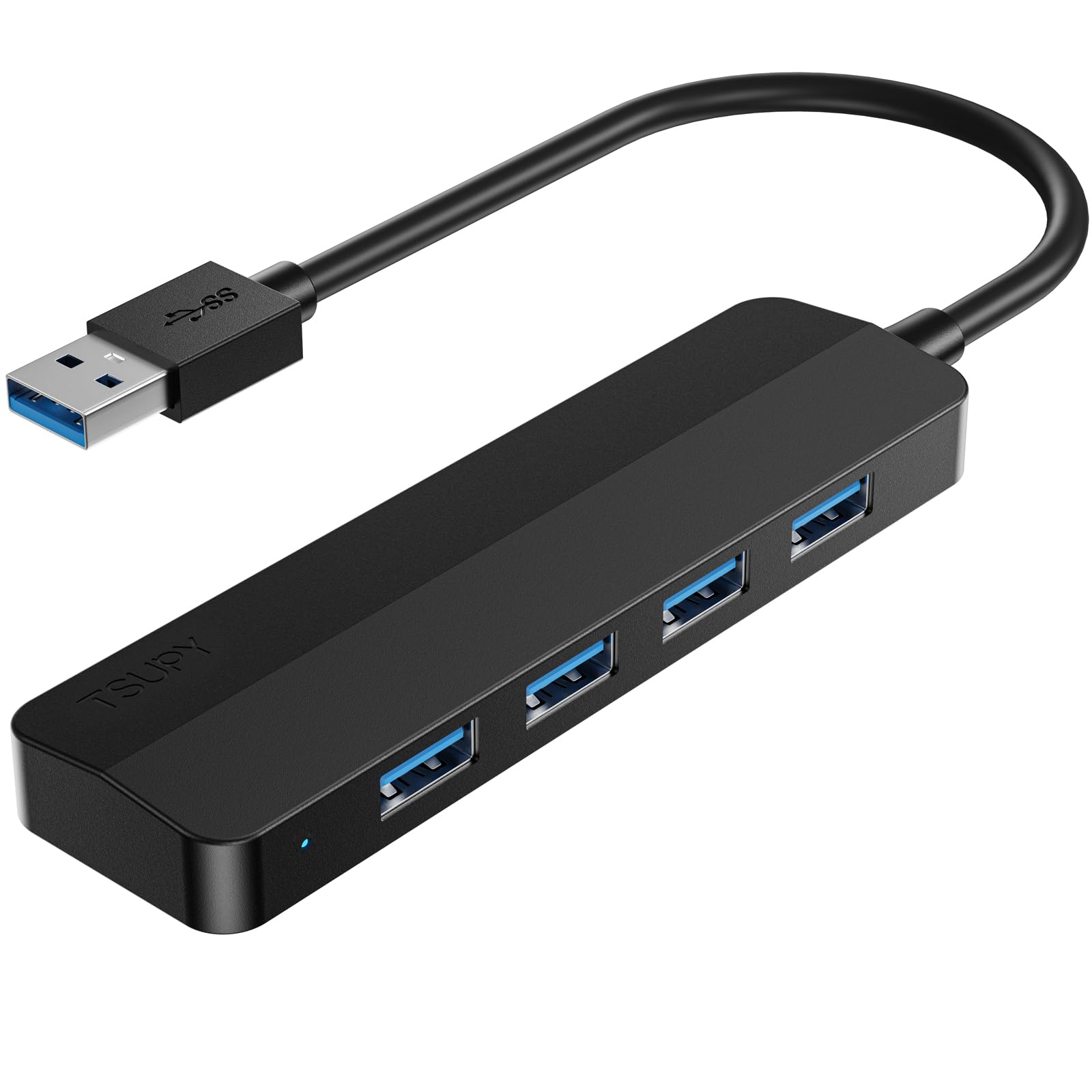 TSUPY Hub USB 3.0, 4 Puertos Multipuertos Adaptador 5Gbps Alta Velocidad, Compatible con MacBook, Surface, PS5, PC, Portátil, Disco Duro, XPS, 15cm