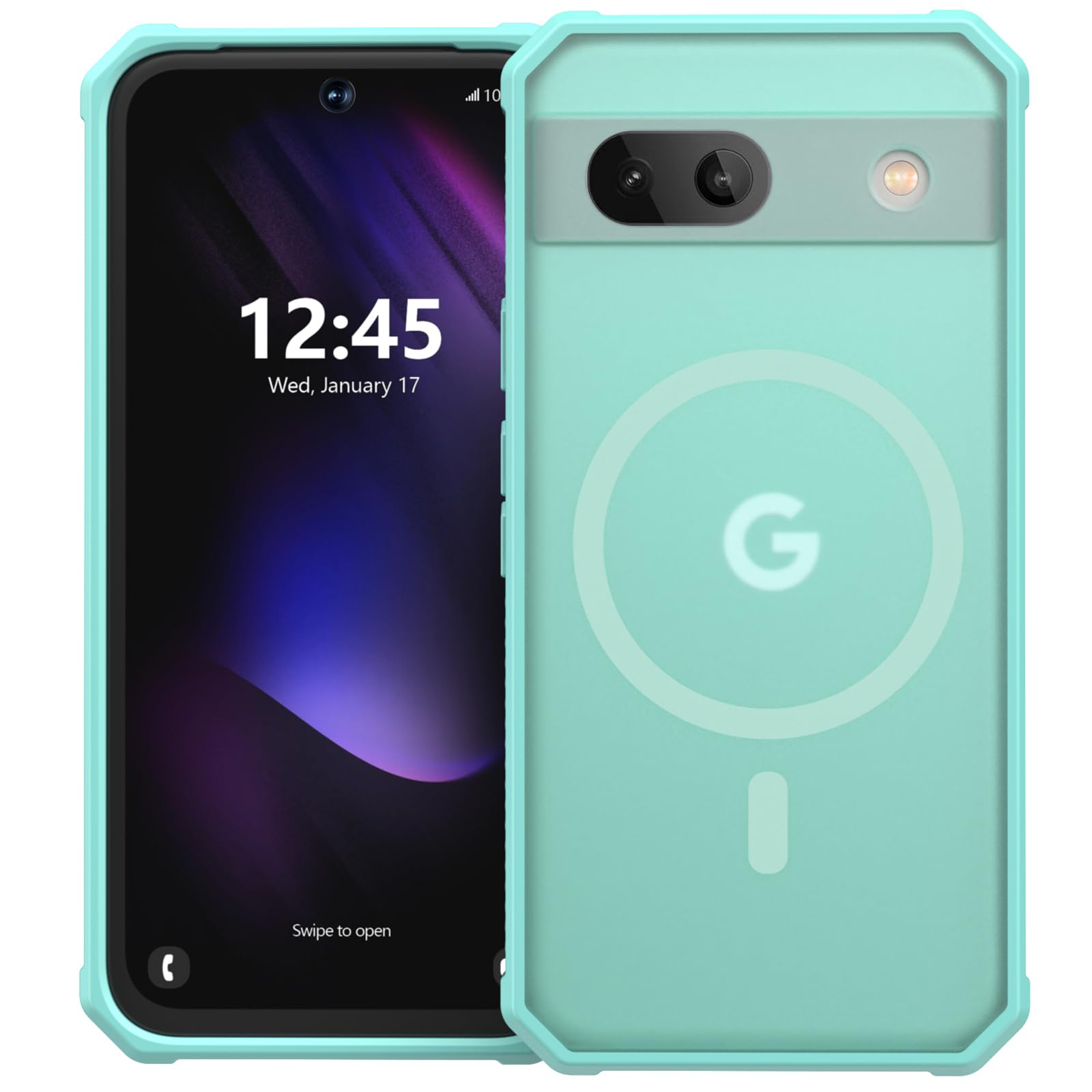 Magnetic for Google Pixel 8A Series, Military Drop Protection & Anti-Fingerprint, Translucent Protective Multilayer Case (Matte Green)