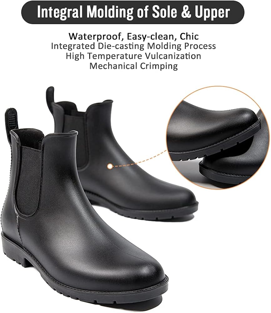Women's Chelse Rain Boots Waterproof Ankle Booties