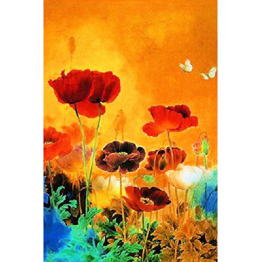 Broderie diamant lotus chinois pour décorer un salon zen 40x60 cm