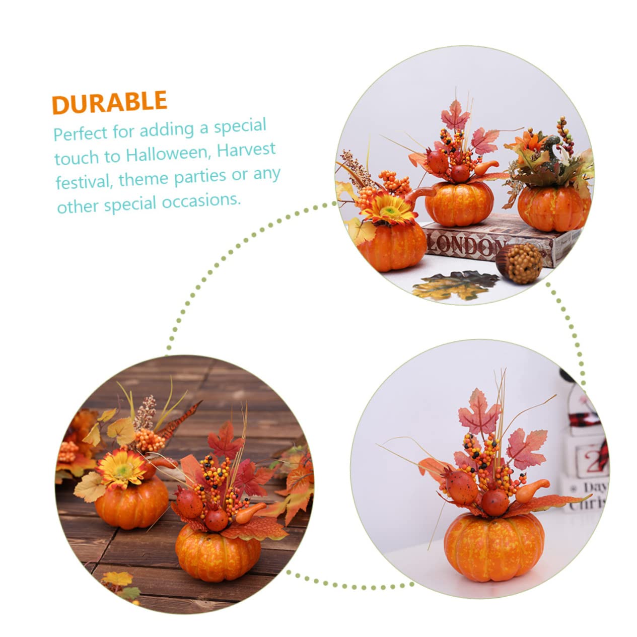 GALPADA 5stücke Künstlicher Kürbis Dekoration Für Erntedankfest Und Halloween Design Leicht Und Platzsparend Für Innenräume Und Fotografie-Requisiten