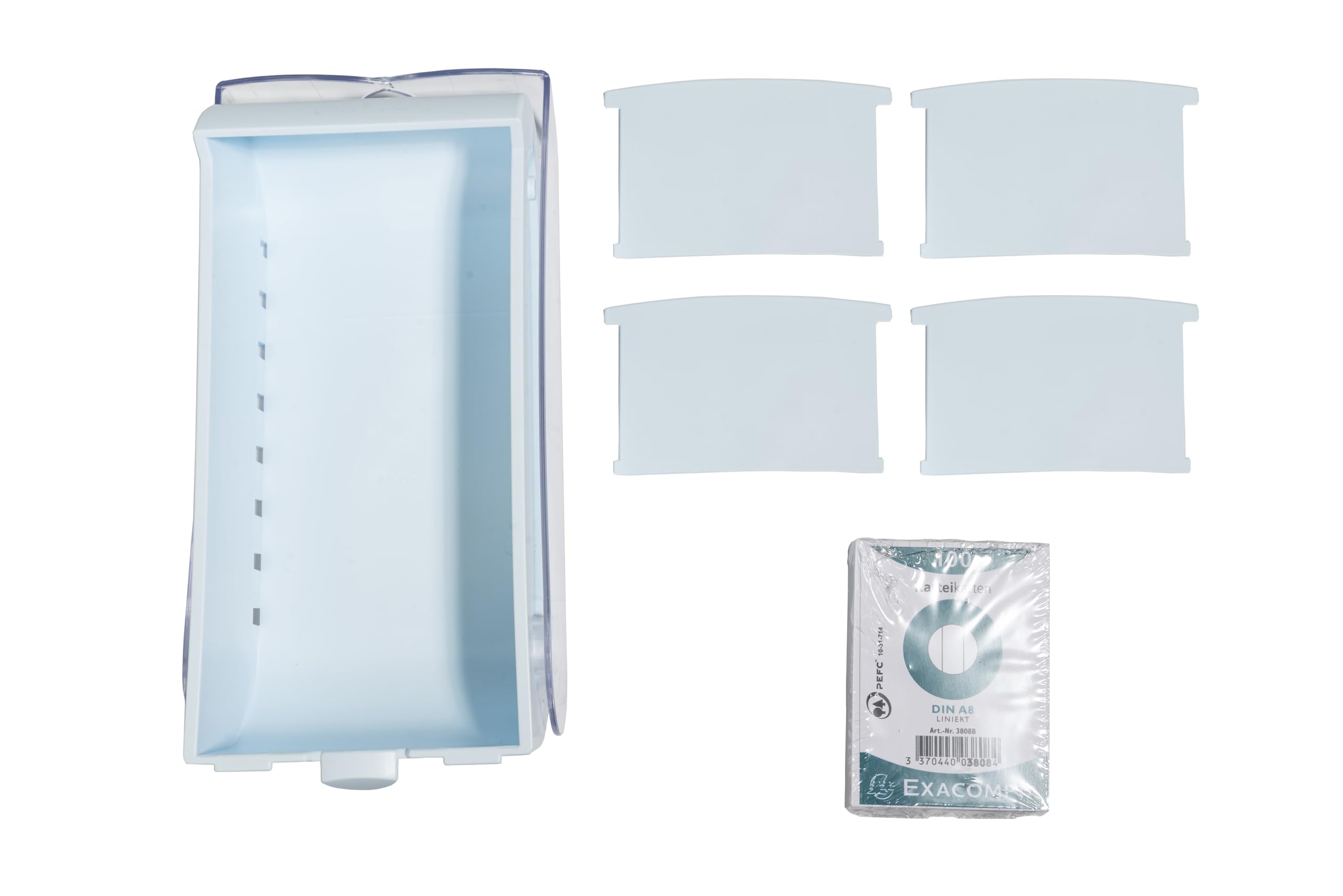 Exacompta - Ref. 5349623D - Karton mit 8 Learning Box BUNNYBOX A7 Aquarell - Maße 25 x 13,2 x 8,5 cm - Kapazität bis zu 900 Karten im Format A7-4 verschiedene Farben