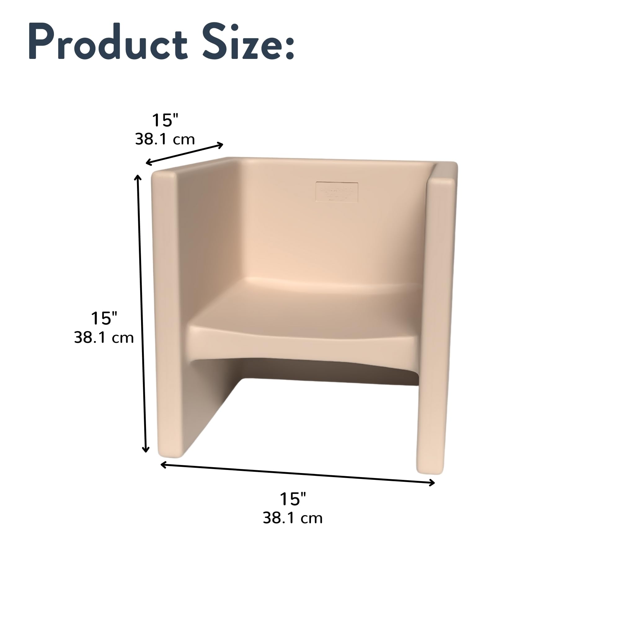 Children's Factory 3-in-1 Cube Chair for Kids, Flexible Seating Classroom Furniture, 1-Pack, Sand