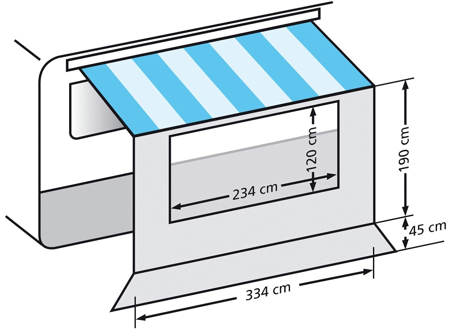 Carefree QJ128D00 Black/Gray 12' Vinyl Roller Assembly (White Weatherguard)