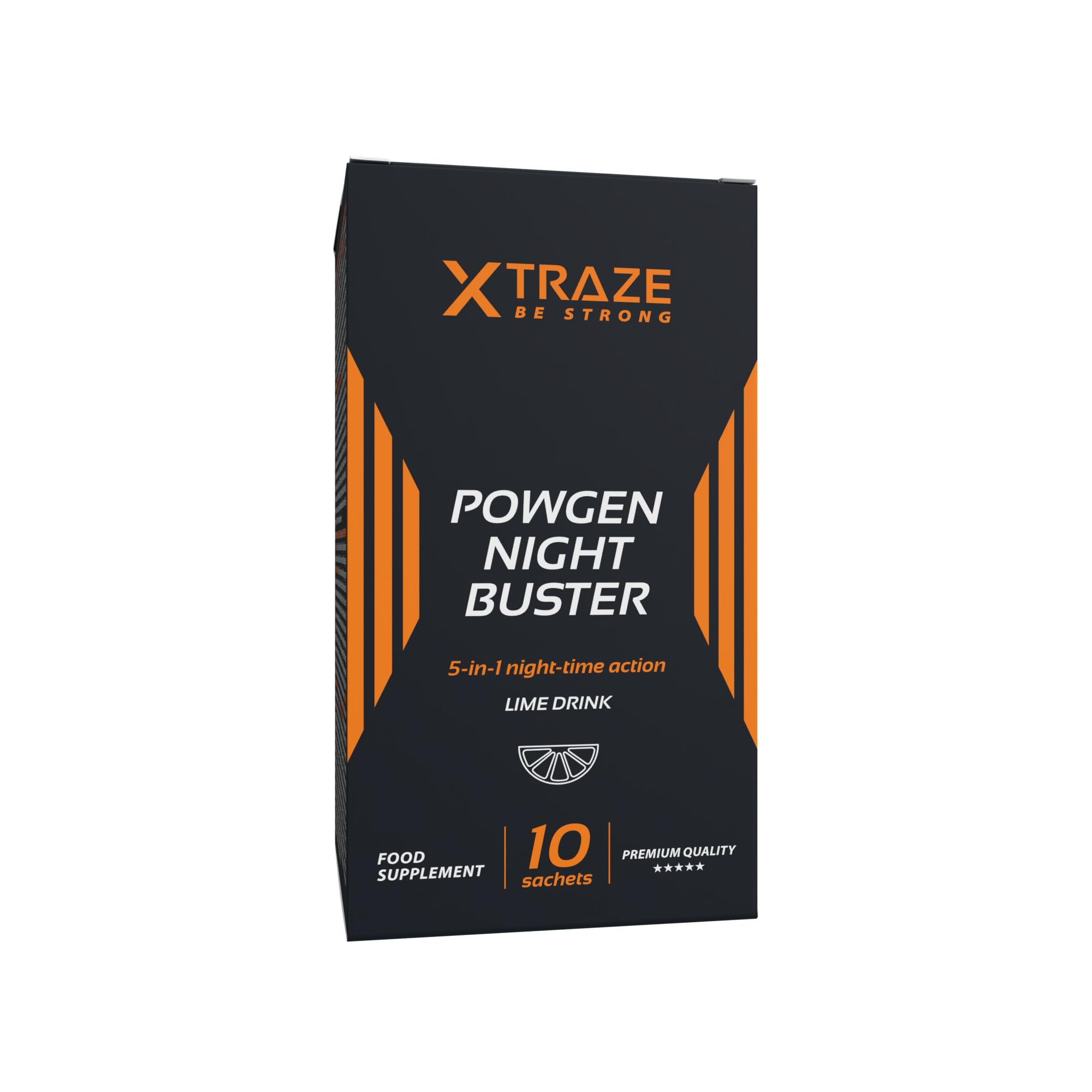 Garcinia Cambogia, Zitronenmelisse, Zichorie, Johannisbrotfrucht, Vitamin C, Vitamin B6 und Cholin | Thermogenisch und Ballaststoffreich | 10 Beutel für 10 Tage | XTRAZE Powgen Night Buster