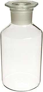 Wheaton W216015 Reagent Bottle, Clear Glass, 100mL, Narrow Mouth, Stopper Size 29/22, 54mm x 110mm (Case of 6)