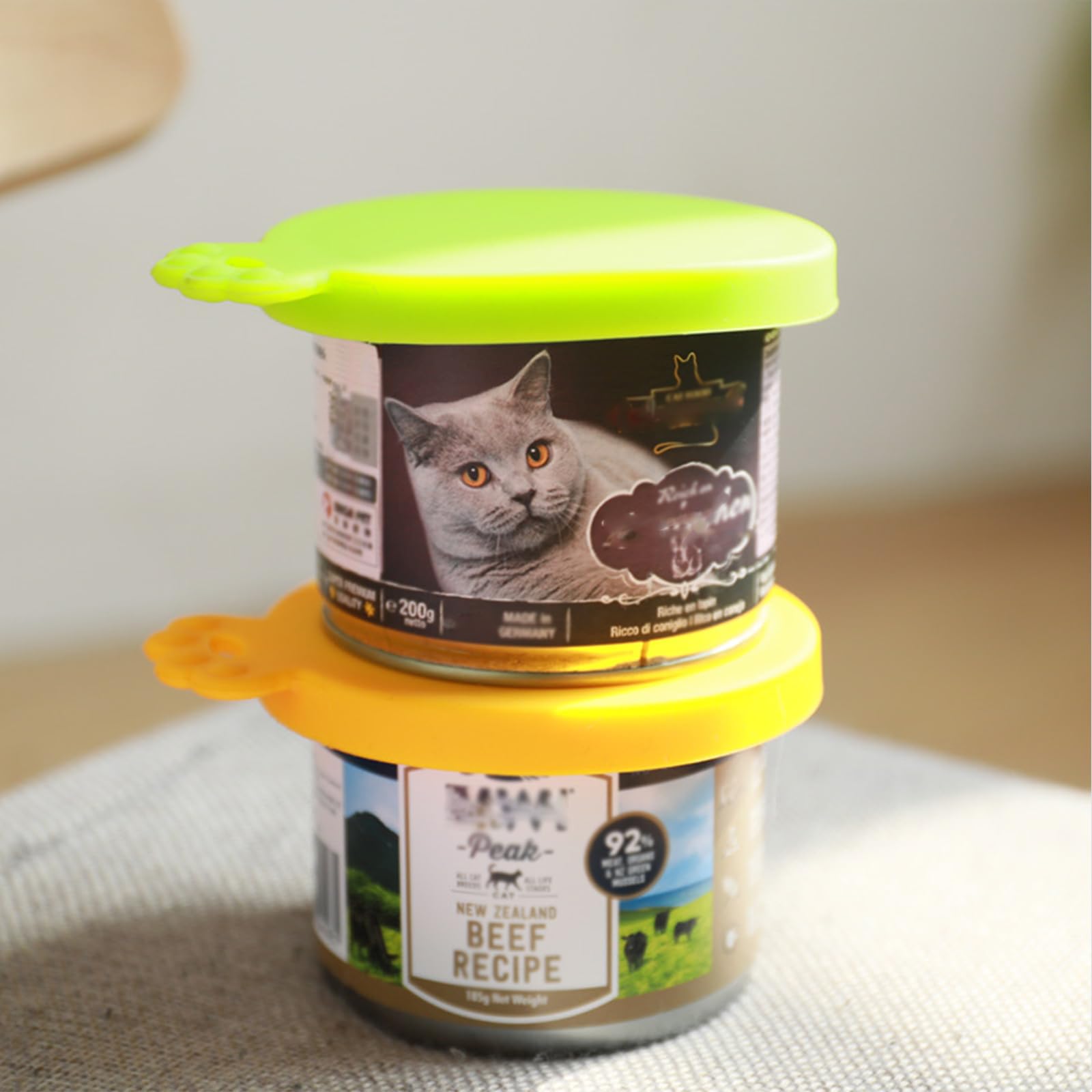 Fundas para latas de comida, paquete de 4 unidades, tapas universales de silicona sin BPA para comida de perros y gatos, se adapta a todos los tamaños estándar para perros y gatos para