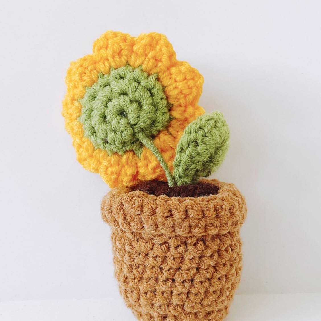 Amazon | ひまわり 向日葵 ぬいぐるみ 毛糸 手編み 鉢植え 造花