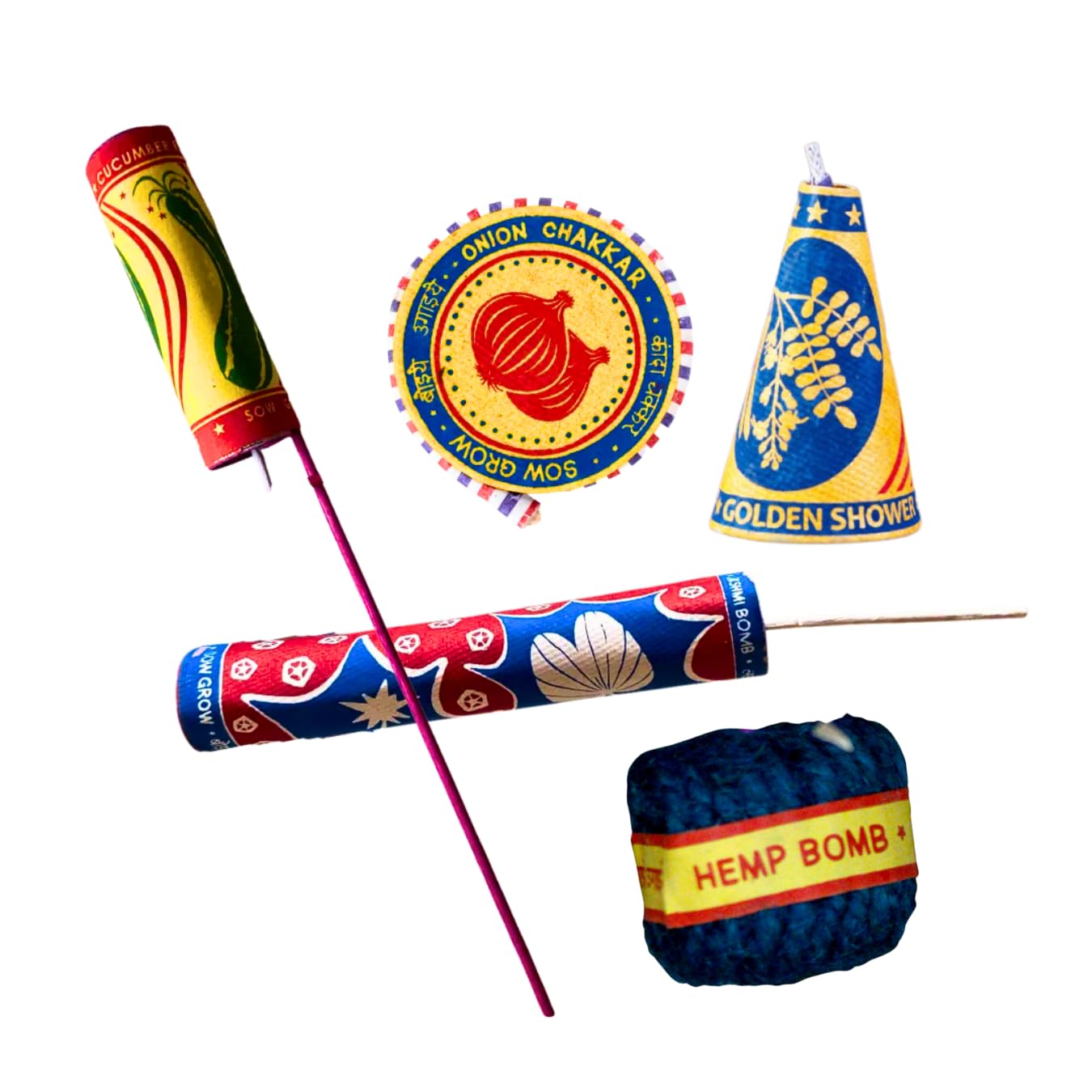 lazy Gardener Plantable Shape Crackers Gift Box | Eco Friendly Diwali Plantable Seed Crackers Go Green This Diwali | Grow Your Crackers Plantable Seed Bombs Gift Box Set of 5 Crackers