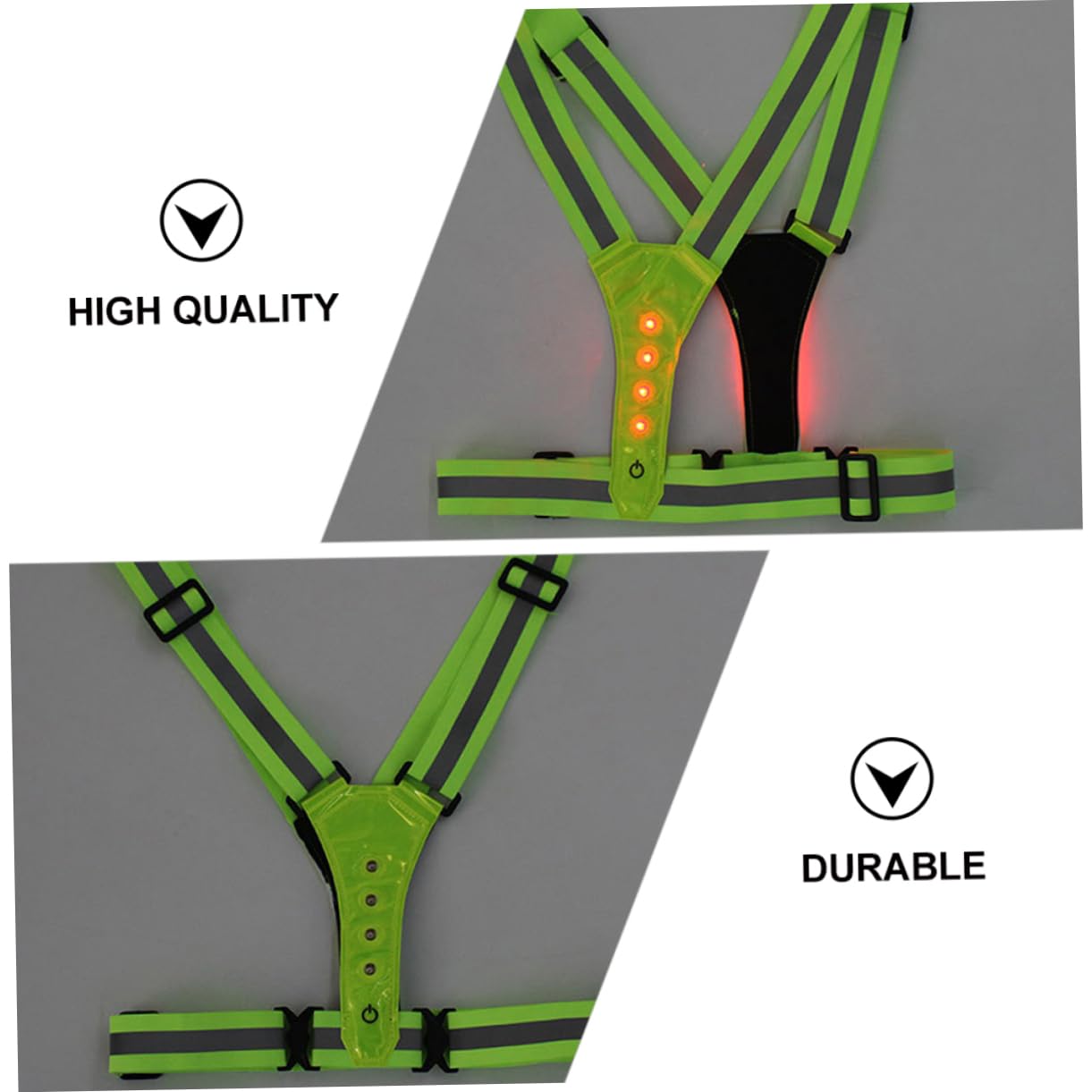 DOITOOL 2st Led-leuchtweste Reflektierende Weste Laufbekleidung Kreuzungsschutzweste Laufende Sicherheitsausrüstung Reflektierender Gürtel Verkehr Nachts Männer Und Frauen Polyester Gurt