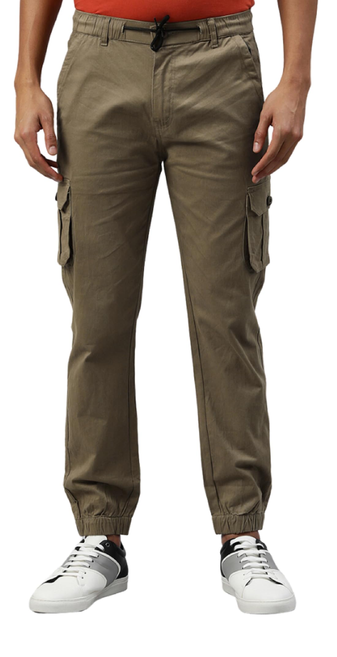 ADBUCKSMen's Regular Fit low Rise Soild Cargos Style Joggers Casual Trousers