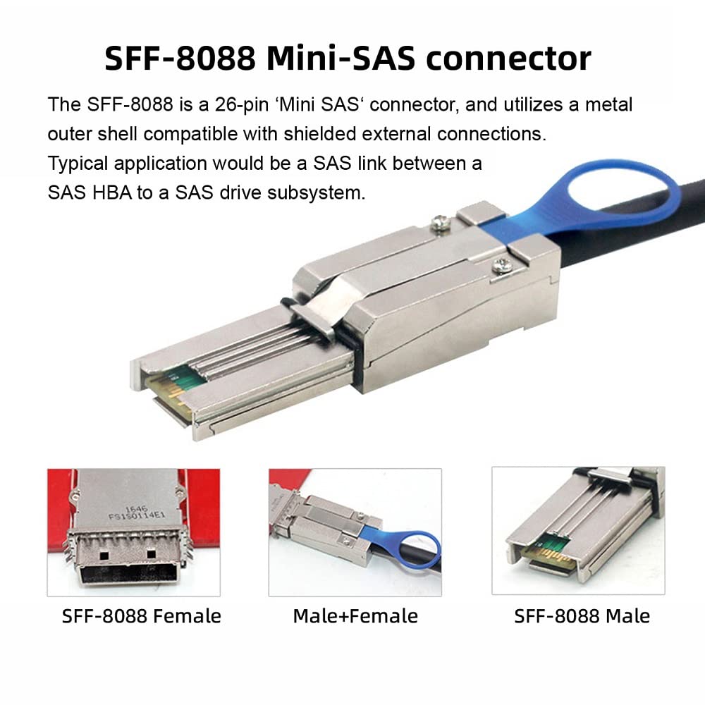 Cablecc 1 m esterno mini SAS 4 x sff-8088 a SFF 8088 cavo dati