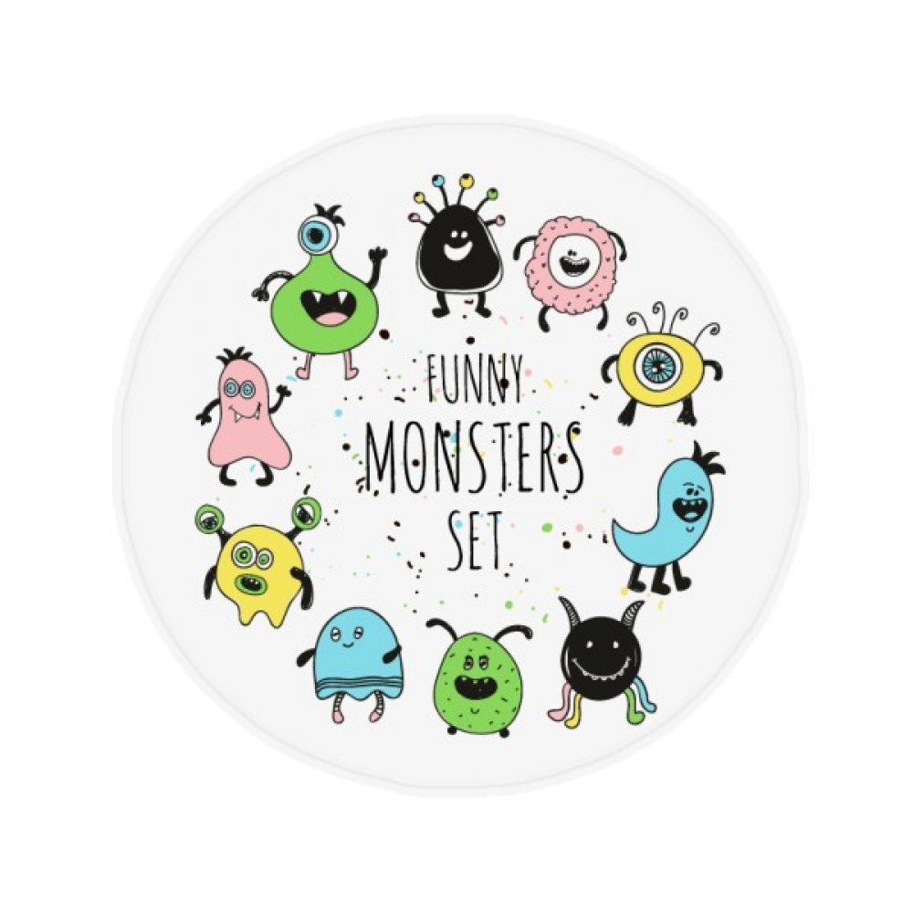 Tapis rond univers alien monstre tapis de sol antidérapant 80cm