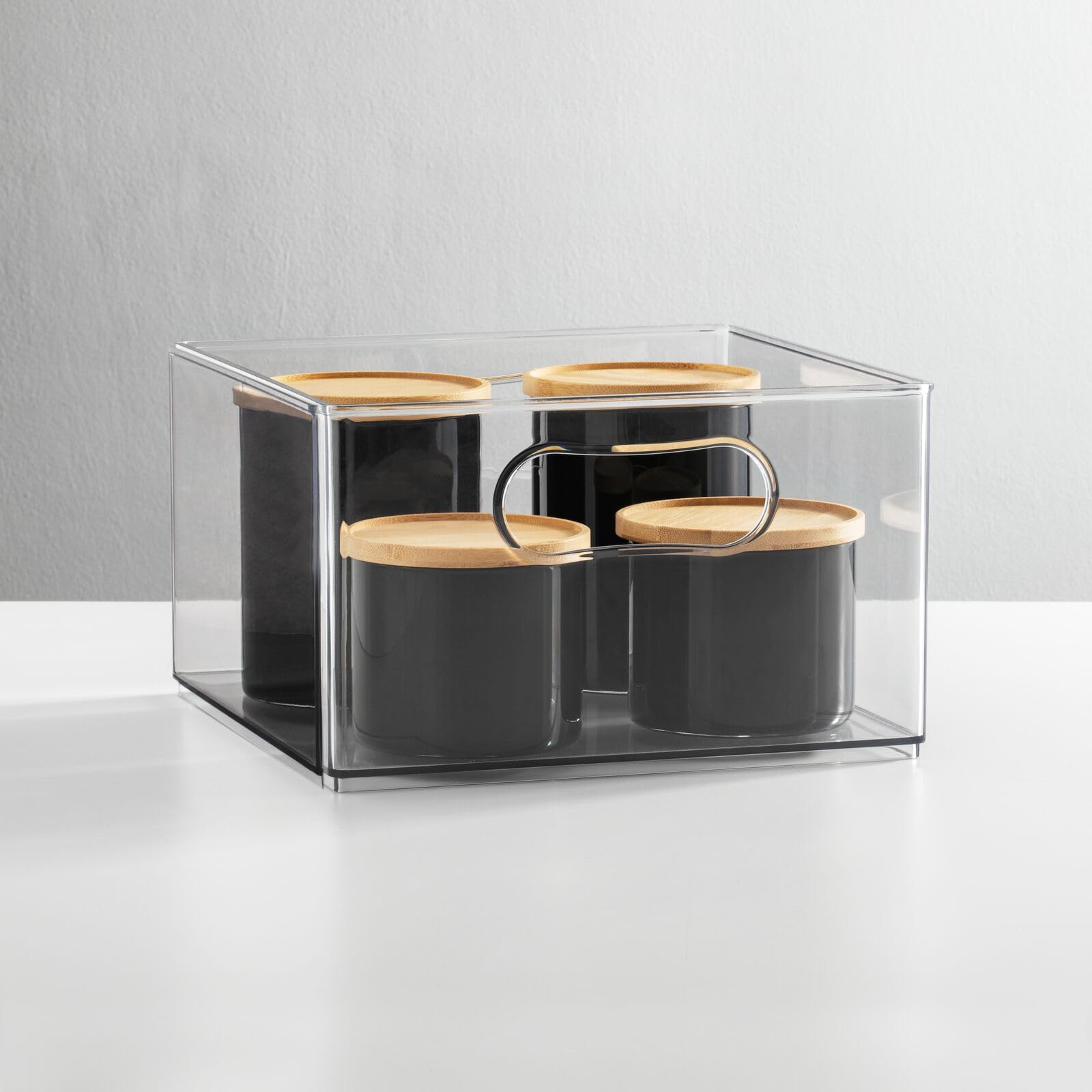 mDesign Kühlschrankbox – Kunststoffkiste für Obst, Konserven, Medikamente und vieles mehr – große Aufbewahrungsbox aus robustem Kunststoff für Küche und Speisekammer – 2er-Set – durchsichtig