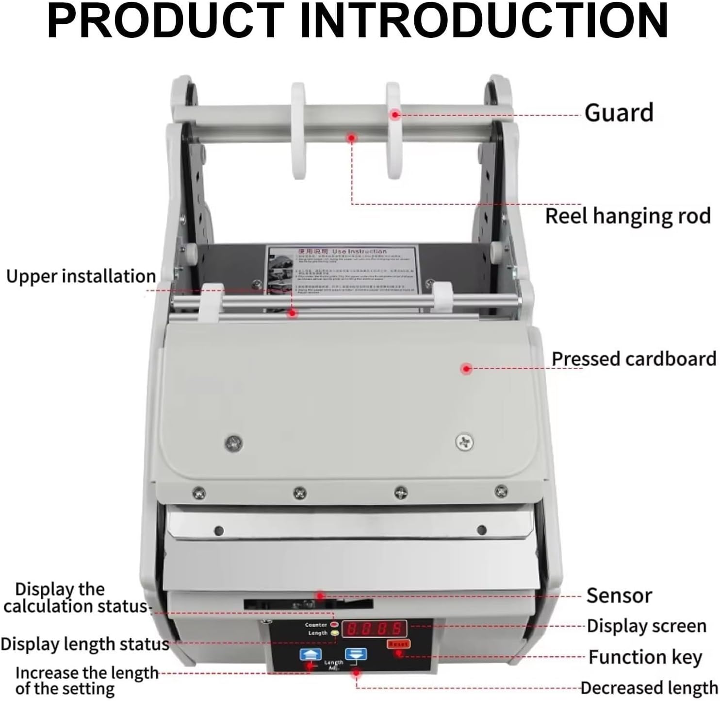 Automatic Label Dispenser, 180mm Label Separator, Speed Adjustable Label Stripper, with Digital Display(130,110V)