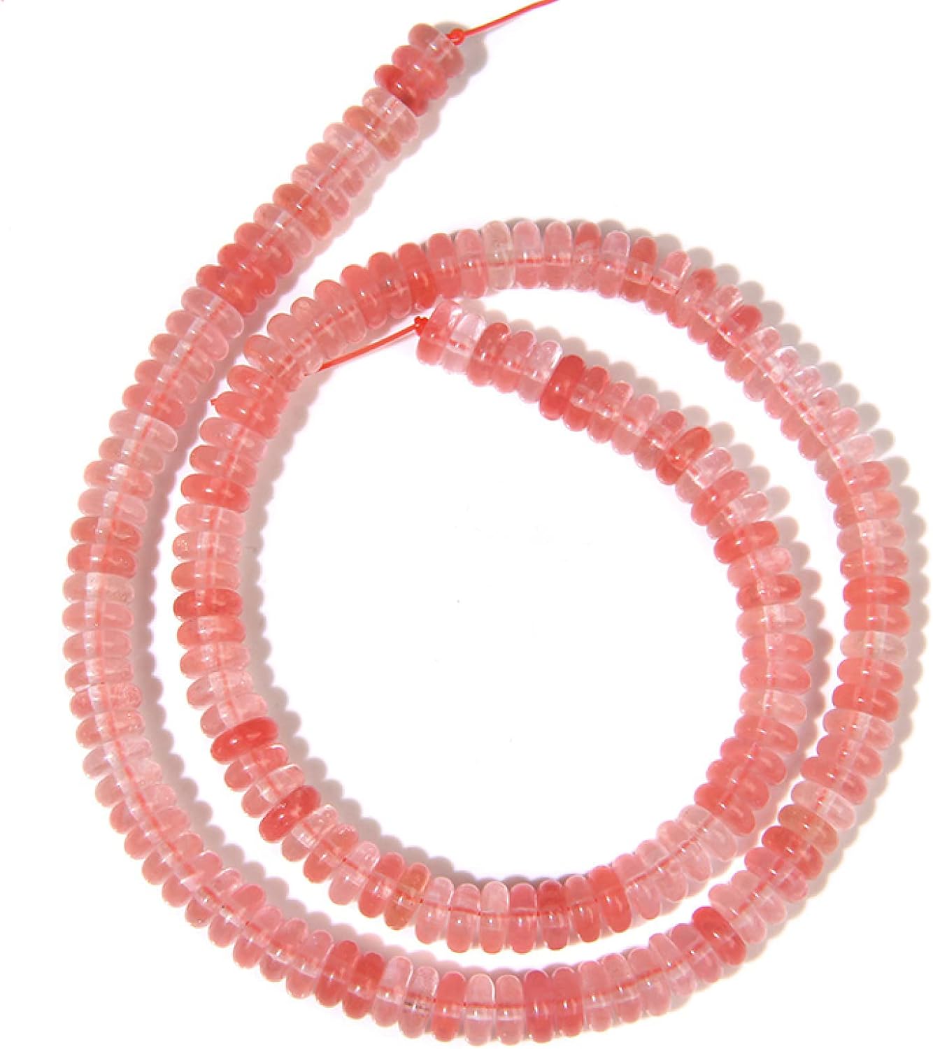 Natural Stone Bead Agat Jaspers Flat Spacer Beads 2x6mm Loose Spacer Beaded DIY for Jewelry Making Handmade Accessories,NO.3 Watermelon,2x6mm 80pcs