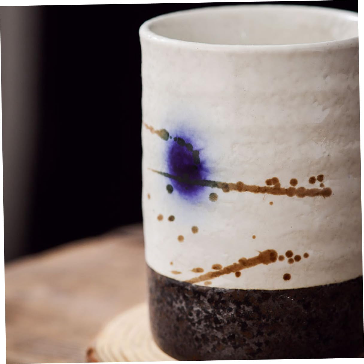 Taza de Té Japonesa Fácil de Limpiar y Apta para Lavavajillas de Cerámica 250ml Diseño Pintado a Mano Adecuado Ocio y Obsequio