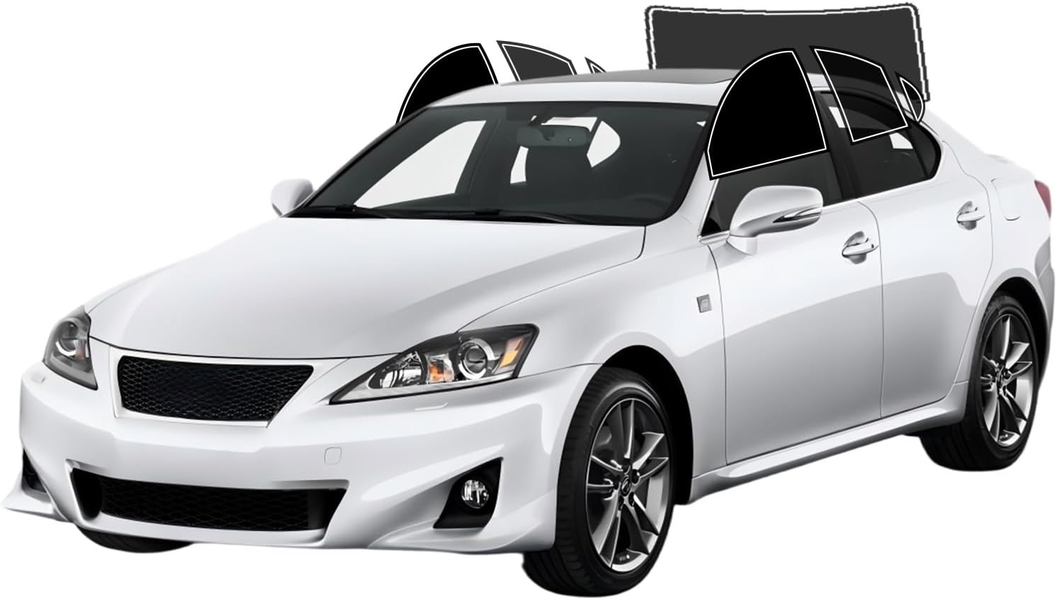 AUTOTEK Precut Window Tint Film for Lexus is Sedan 2006-2013 All Side+Rear Windshield 10% VLT 2Ply Anti-Shatter, UV Block, Privacy Protection, Easy Install, No Trimming Needed,Heat & Glare Reduction