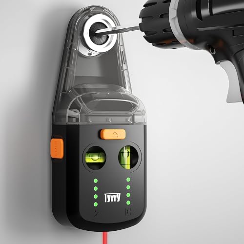 4-in-1 Laser Level for Picture Hanging, Rechargeable Laser Level with Vacuum Suction Mount and Drill Dust Collector, Wall Alignment Tool for Shelves, Frames, Home Improvement, DIY Projects