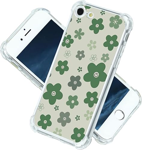 Miniatura 2 de frolica - Funda para iPhone SE 202087, diseño retro de los años 90, diseño retro de los años 90, diseño de margaritas verde salvia, diseño floral