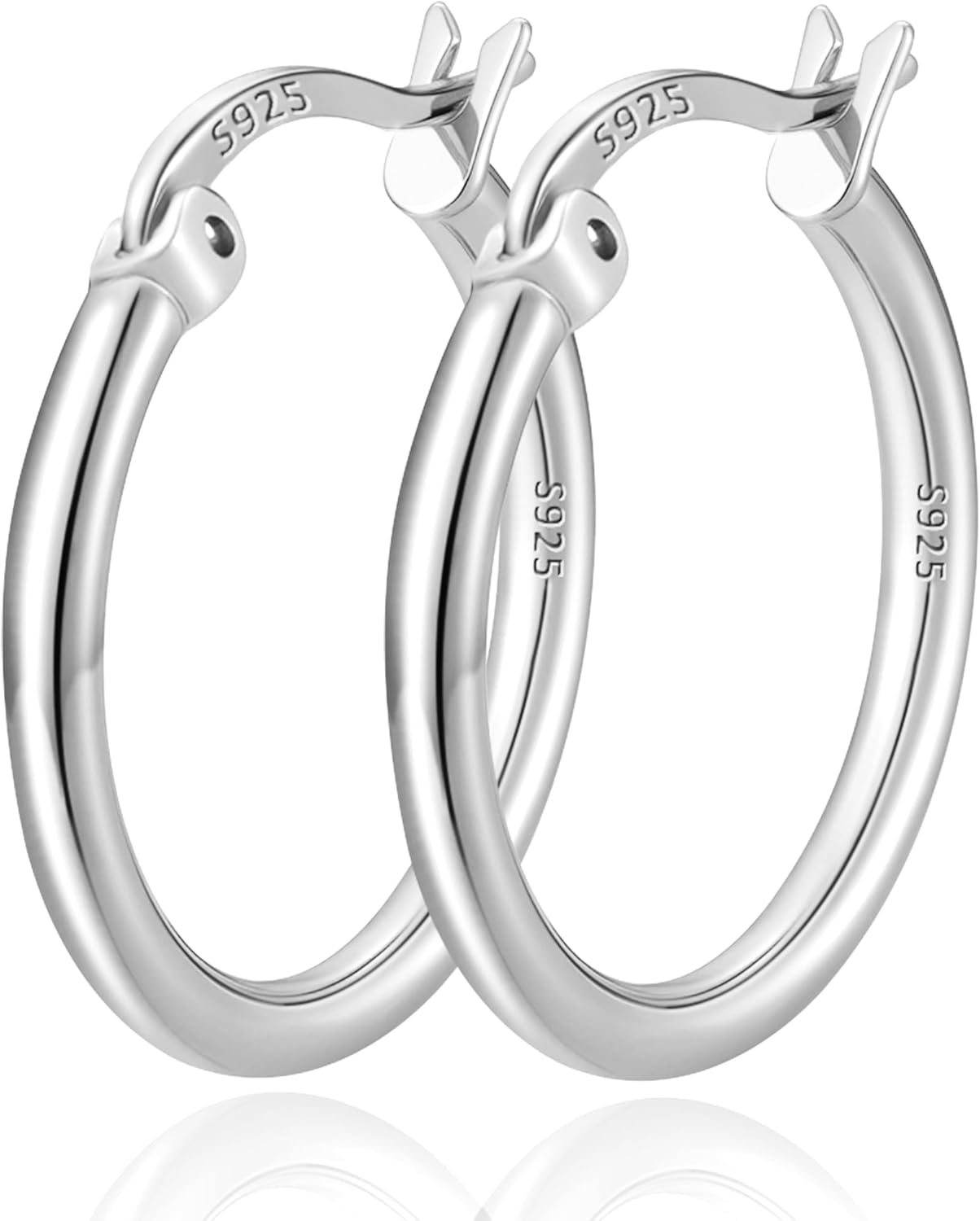 Valentines Gifts for Her 2mm Thin Large S925 Sterling Silver Hoop Earrings for Women Hypoallergenic Big Hoop Non Tarnish Earrings Lightweight 20/30/40/50/60/70mm