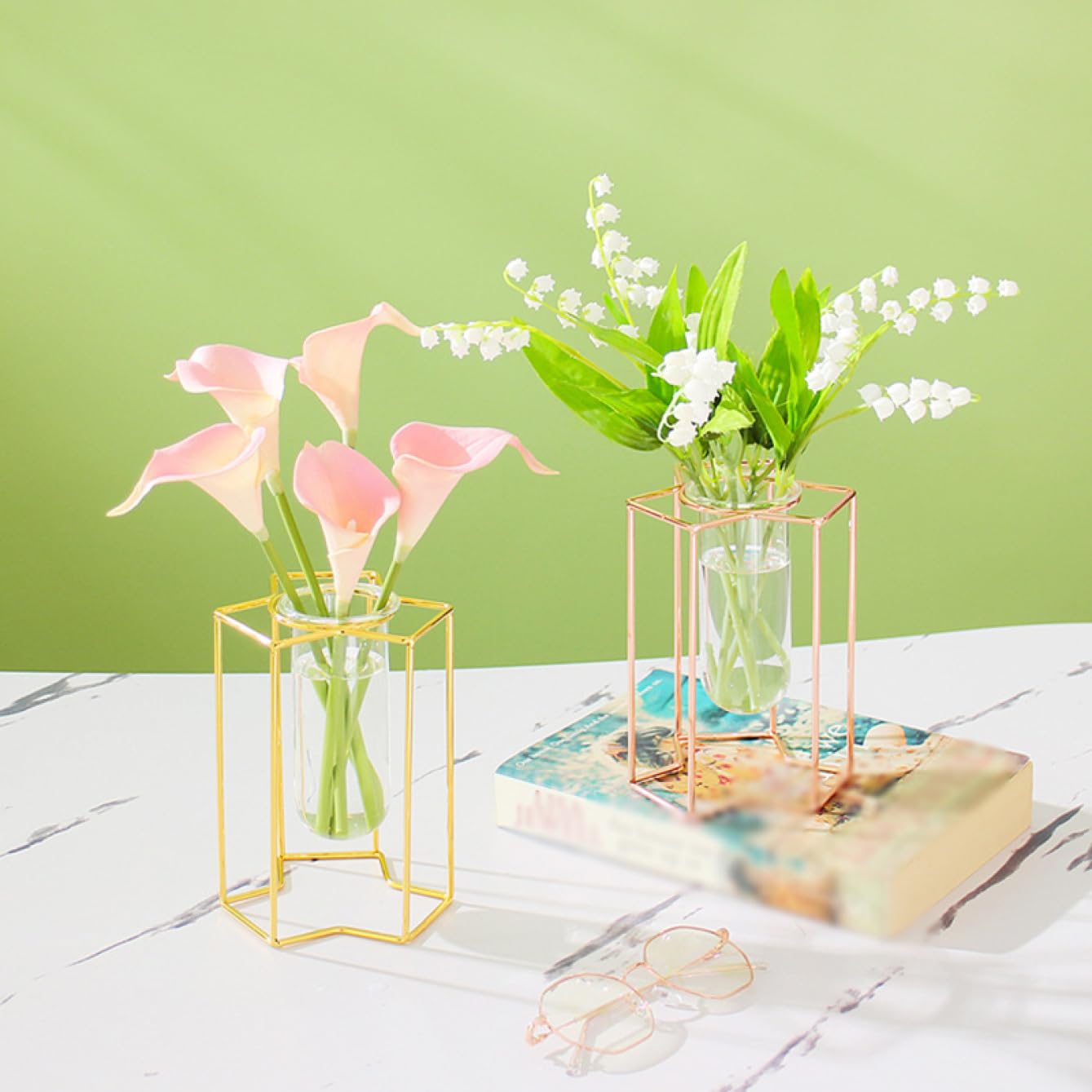 Amazon.co.jp: YJFFQ アイアンフレーム フラワーベース おしゃれ