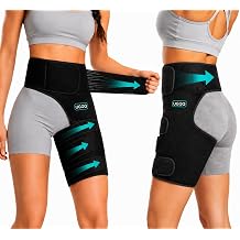 Hip Brace for Sciatica Pain Relief, Unisex Support Brace with Breathable Material for Men Women, Groin Thigh Sleeve Hip Support Wrap, Improved Mobility & Recovery Black, Right