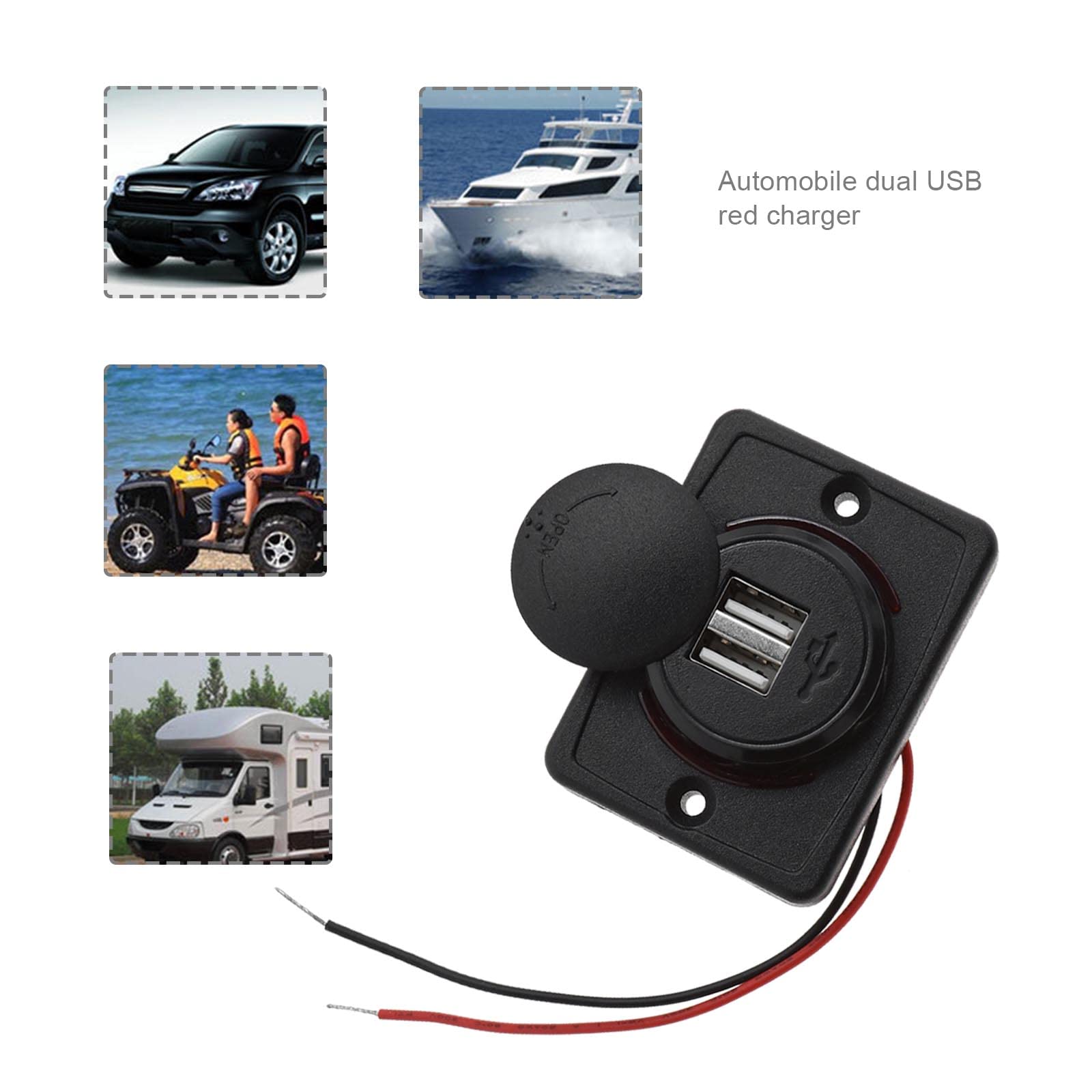 4 Adattatori Per Accendisigari Auto Con Doppia Porta USB 3.1A Totale, 12-24V, Con LED, Per Auto, Moto, Camper, Barca - 6