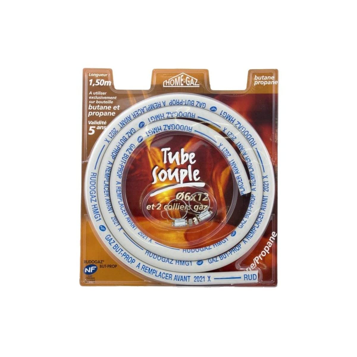 PROWELTEK - Kit Raccord Gaz Butane Complet 28 mbar Embout tétine Tuyau Flexible 1,5m Sécurisé Détendeur avec Limiteur de Débit pour Réchaud Barbecue et Plancha