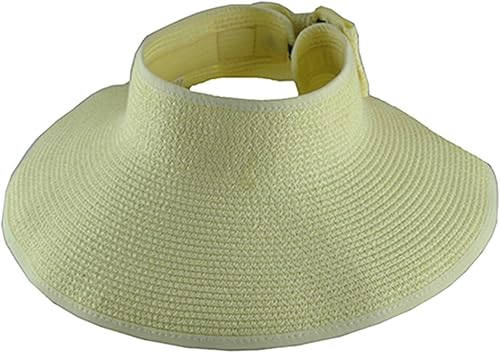 Jeanne Simmons Visera de paja de papel de verano para mujer, protección UPF 50+, color marfil, Marfil