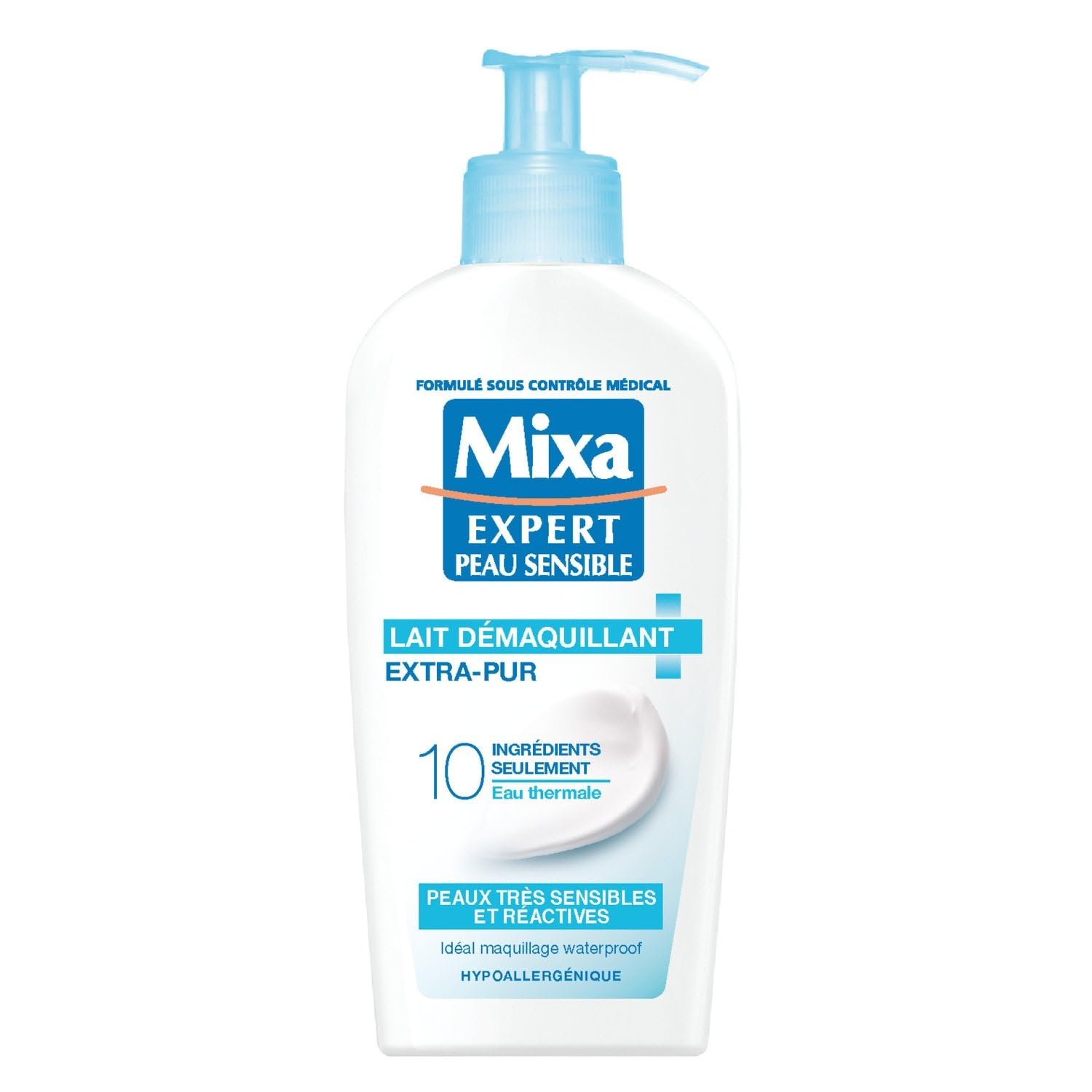 Mixa - Lait démaquillant Douceur et Hydratation pour peaux très sèches et réactives, 200ml - Lot De 3