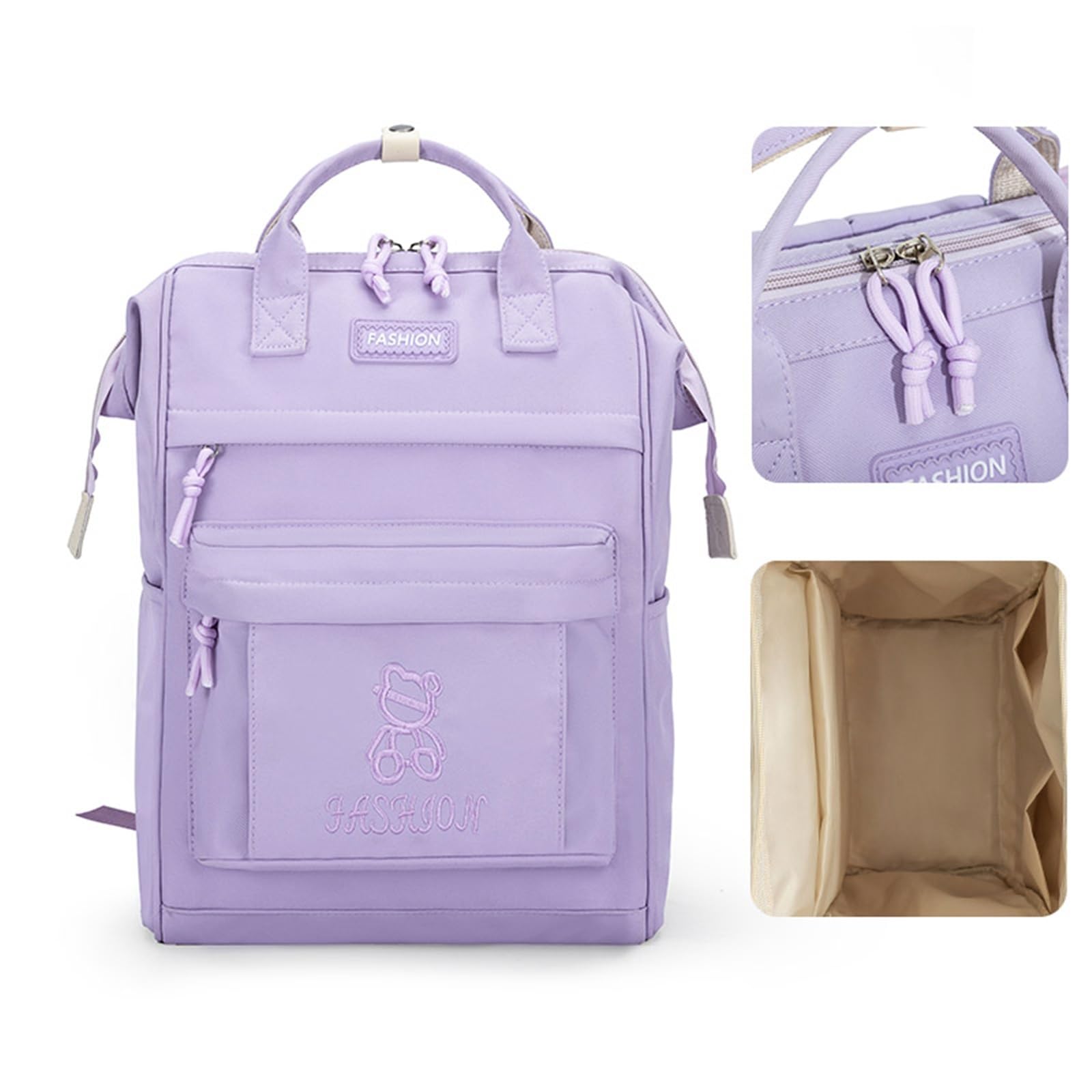 Mochila Escolar Mochila escolar for mujer, for estudiantes de secundaria, estilo japonés, preppy, for universitarios Saliendo(Purple)