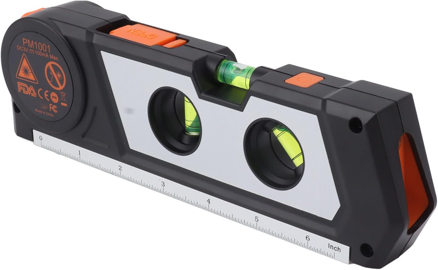 Line Level, Small Tape Measure Level Tool 0° 45° 90° 650nm Wavelength Leveling Bubble Class 2