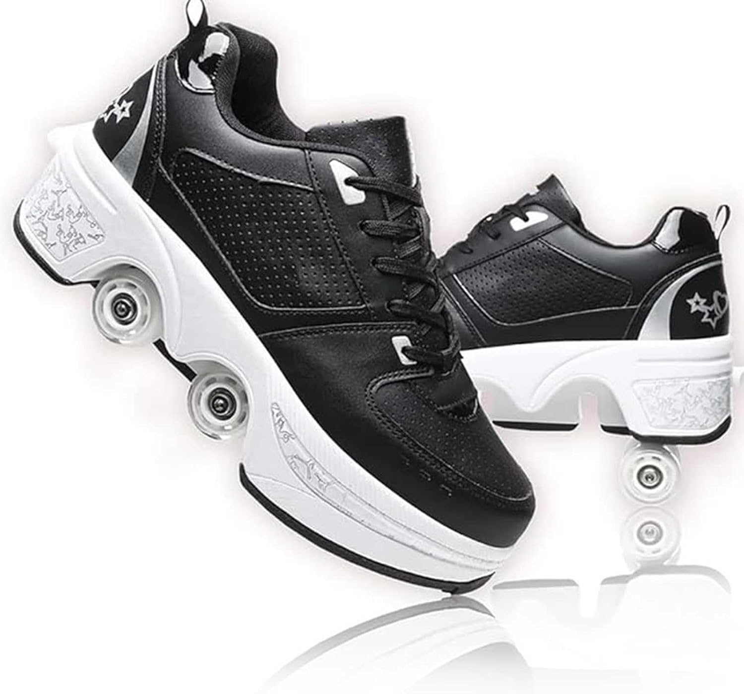 Roller Skates, Roller Skates, Shoes with Wheels, Roller Skates Shoes, Roller Shoes, Hidden Wheels, Running Sports Shoes for Playing for Men and Women