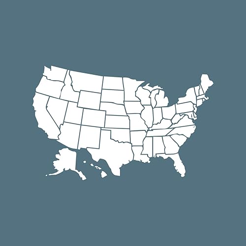 Miniatura 4 de Calcomanía de vinilo para pared, mapa de Estados Unidos, 23 x 37 pulgadas, mapa de América del Norte de los 50 estados, decoración de calcomanías de