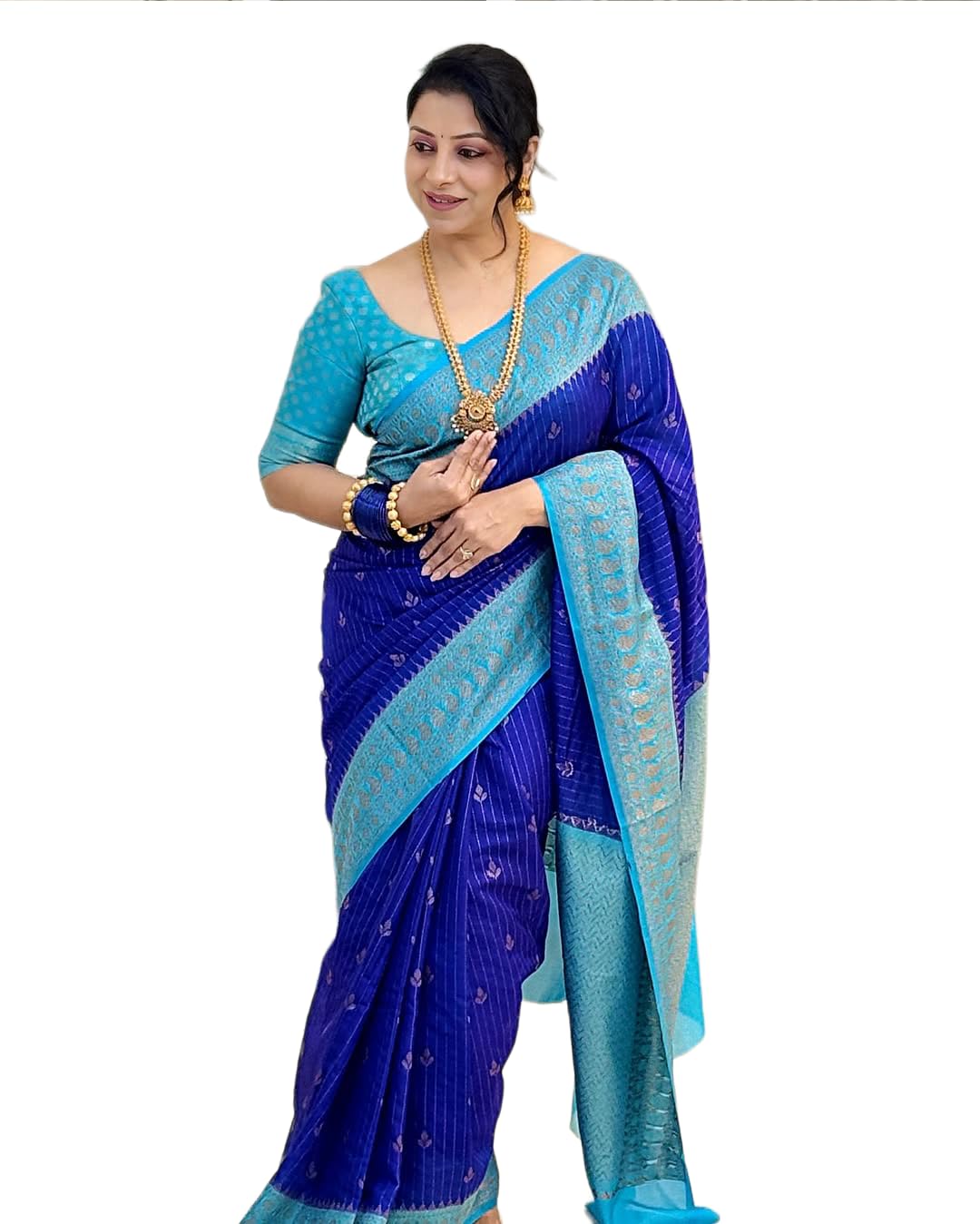 alagini Banarasi Silk Saree for Women with Zari Woven Border & Rich Pallu | Traditional Ethnic Wear Saree with Unstitched Blouse-picture-34