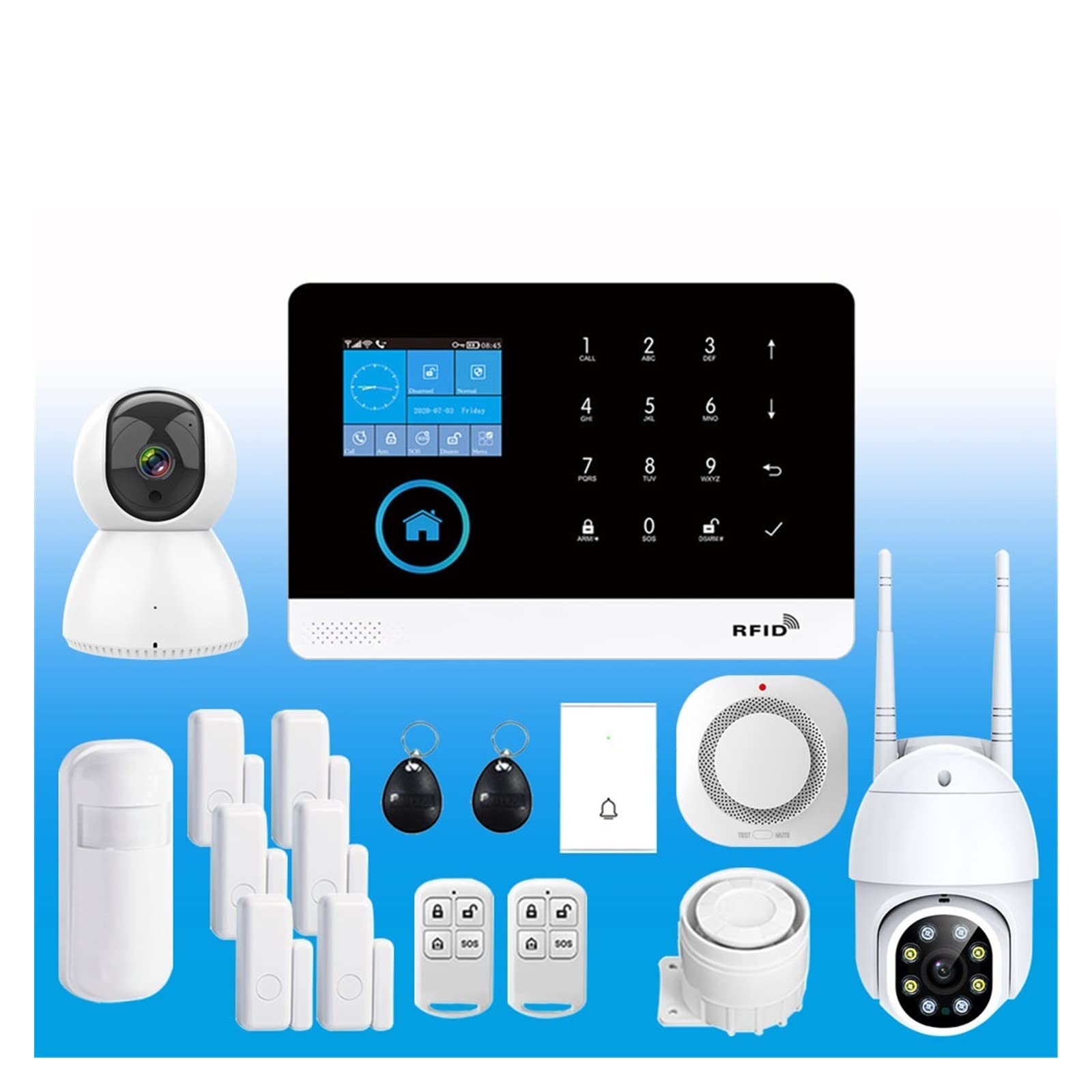 System alarmowy PG103 system alarmowy wi-fi dla bezpieczeństwa włamywacza do domu kontrola aplikacji Tuya House 433MHz GSM bezprzewodowa kamera z czujnikiem ruchu Alarmy domowe System bezpieczeństwa,