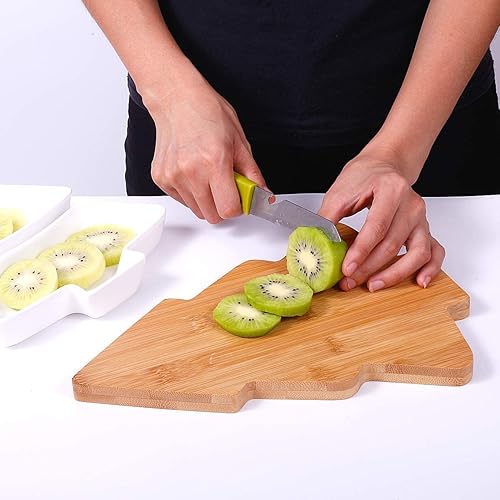 Miniatura 2 de Juego de bandejas para aperitivos de 10.8 pulgadas, platos de postre de árbol de Navidad, plato de aperitivos, 3 platos de porcelana blanca