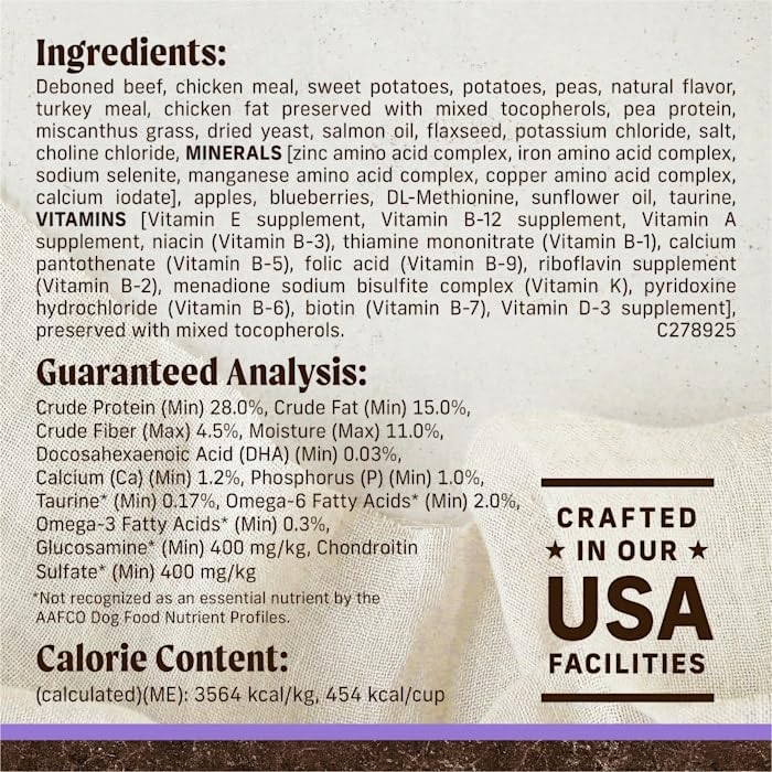 Merrick Grain Free Beef + Sweet Potato Recipe Dry Puppy Food, 4 lbs. ( packaging may vary )