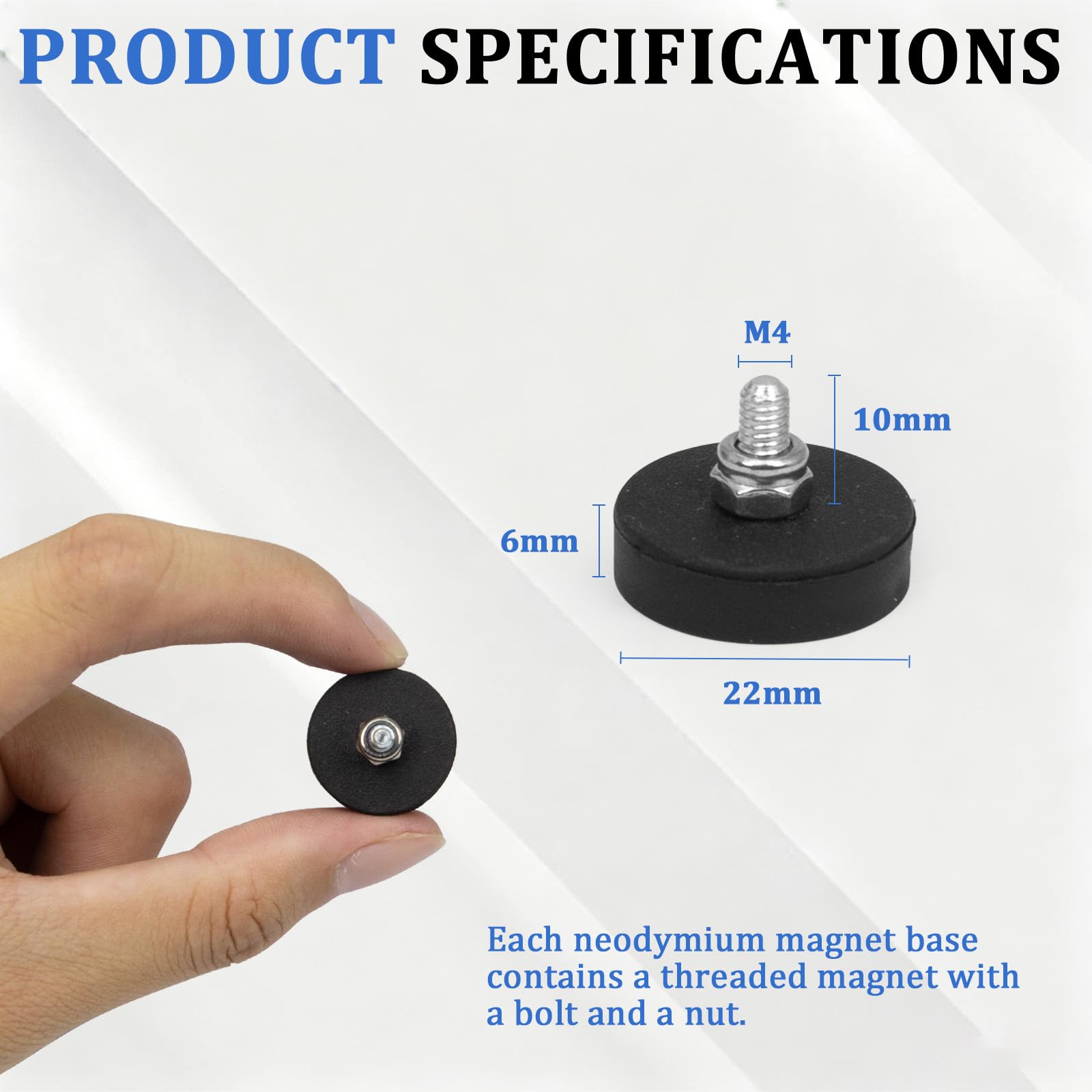 Rubber Coated Magnets, Heavy Duty Waterproof Magnetic Mount for Lights, Tools, Signs, Cameras, Garage, Workshop and Outdoor Use,12Pack — Amazon image 2