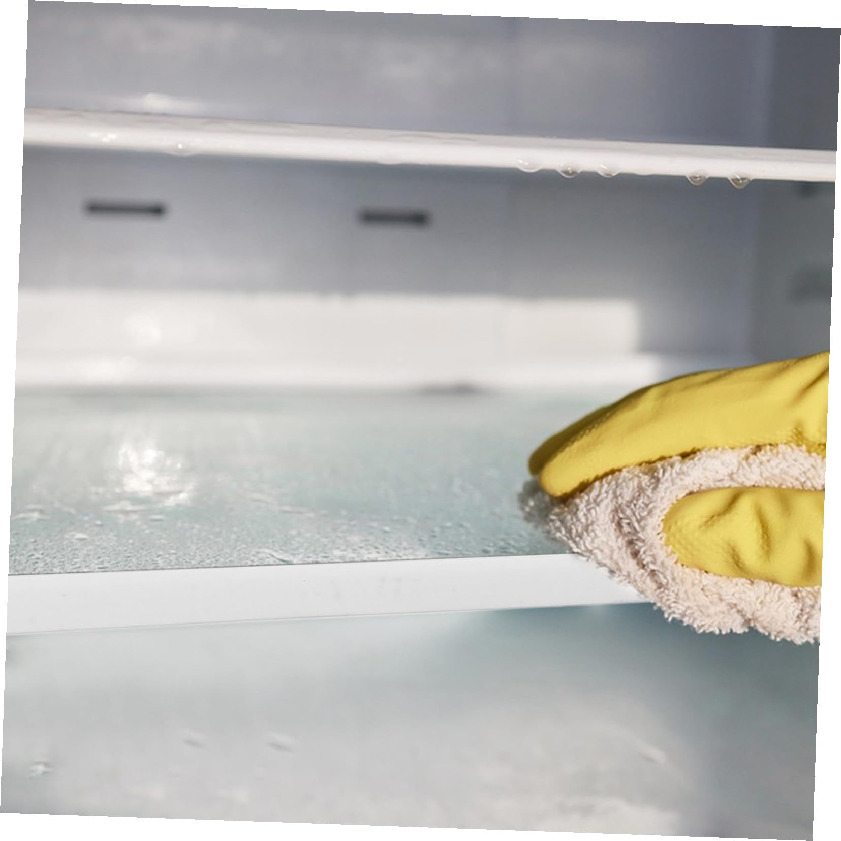 Housoutil Ripiano Frigorifero in Vetro, Ripiano in Vetro per Frigorifero, Divisorio Trasparente in Lega, per Alimenti, Organizzazione Cucina e Uso Frequente