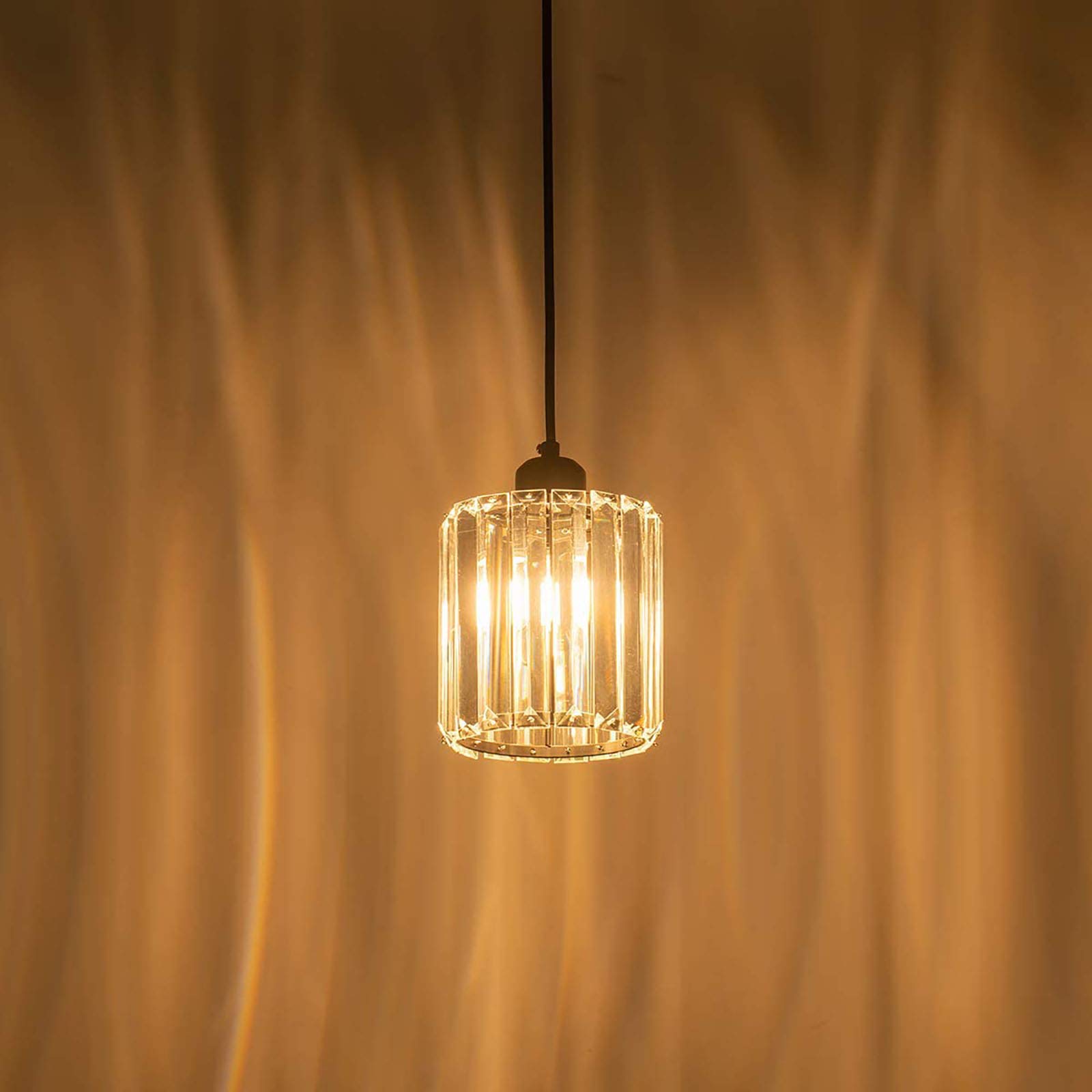 Lámpara colgante de techo de Cristal para Isla de cocina, iluminación LED Ajustable para Bar, comedor, dormitorio, Moderna lámpara colgante de Cristal Min K9, 15 x 15 cm (6 x 6 pu